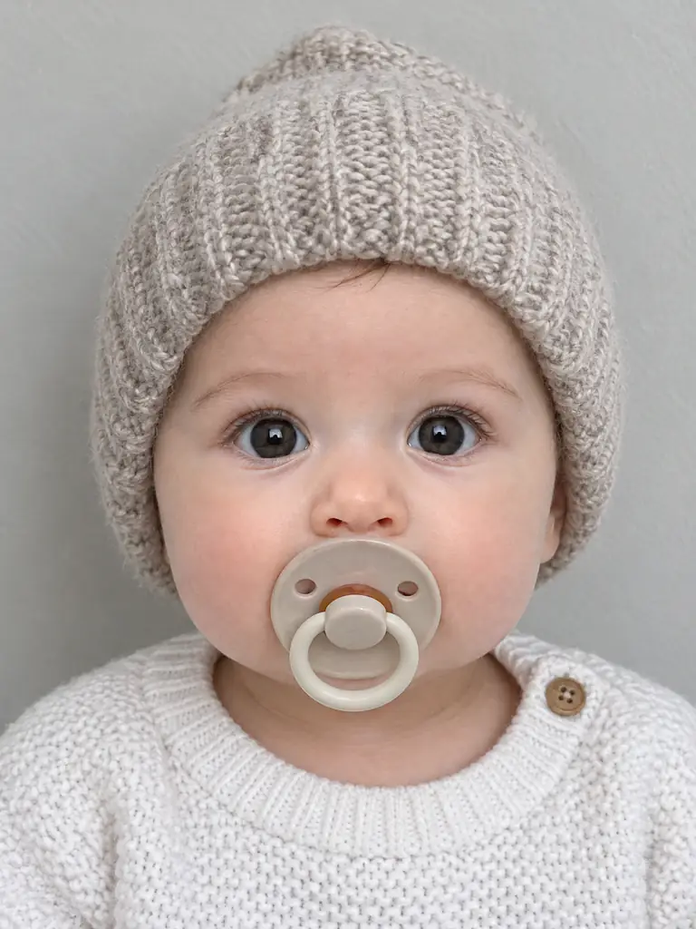 Error: bebé con chupete y gorro