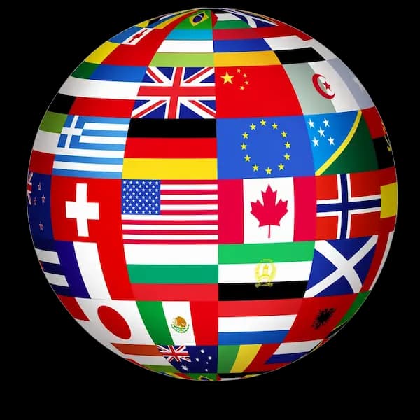 Banderas de distintos países, plataformas internacionales de foto carnet